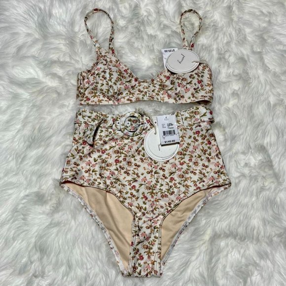 Peony Women's Size 2 Floral Bikini Top And Bottom NEW NWT - Picture 2 of 7
